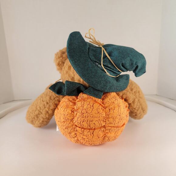 Jo-Ann Stores 1999 Halloween Pumpkin Teddy Bear 12" Plush Witch Hat Collectible - Picture 11 of 15